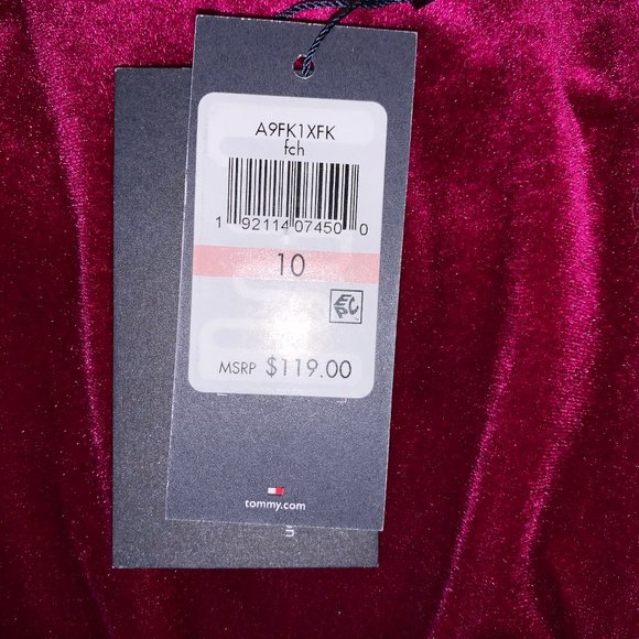 NWT TOMMY HILFIGER VELVET SLEEVELESS SWING DRESS - Picture 8 of 8